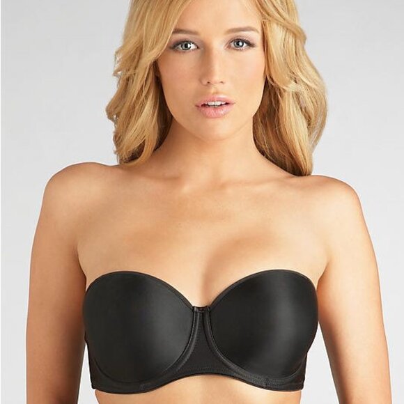 FANTASIE 4530 Black 4 Way STRAPLESS T-Shirt Bra 32E,36F.36FF, 38F Seamless NWT
